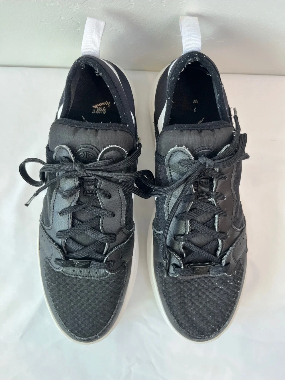 Nike Court Vision Alta TXT Black White Platform Sneakers Womens Size 12